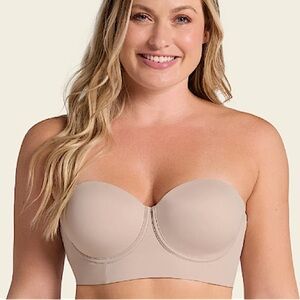 Lionesa NWT Strapless 360 Contouring Bra Convertible Removable Straps Neutral